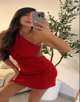 שמלה כתף אחת גב חשוף