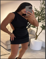 שמלה כתף אחת גב חשוף