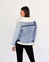 מעיל גינס שילוב פרווה