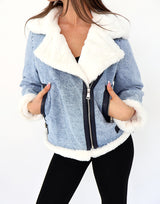 מעיל גינס שילוב פרווה