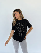 טישרט הדפס לב וחץ
