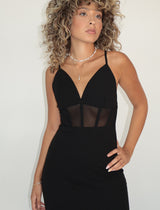 שמלת מקסי ערב שילוב תחרה