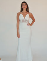 שמלת מקסי ערב שילוב תחרה