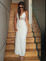 שמלת מקסי ערב שילוב תחרה