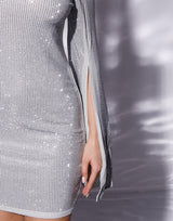 שמלת מיני ערב פתח בשרוול