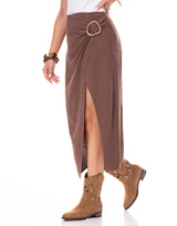 חצאית פשתן אבזם