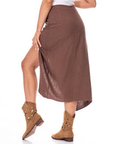 חצאית פשתן אבזם