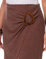 חצאית פשתן אבזם