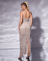 שמלת מקסי ערב שיבוץ יהלומים