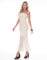 שמלת סטרפלס סריג