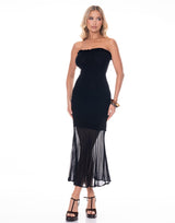 שמלת סטרפלס סריג