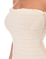 שמלת סטרפלס סריג