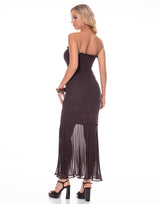 שמלת סטרפלס סריג