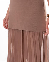 שמלת סריג שילוב שיפון