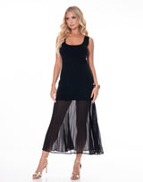 שמלת סריג שילוב שיפון