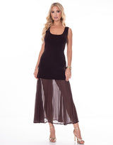 שמלת סריג שילוב שיפון