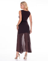 שמלת סריג שילוב שיפון