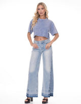 חולצת קרופ יהלומים