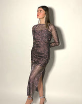 שמלת רשת אבנים מקסי