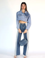 גקט גינס קרופ פרח