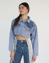 גקט גינס קרופ פרח