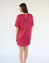 שמלת פייטים שרוול קצר