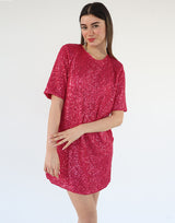 שמלת פייטים שרוול קצר