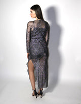 שמלת רשת אבנים מקסי