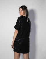 שמלת פייטים שרוול קצר