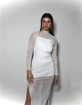 שמלת רשת אבנים מקסי