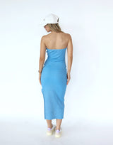 שמלת אריג סטרפלס