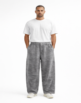 מכנס אוברסייז פוטר רחב בהדפס ווש