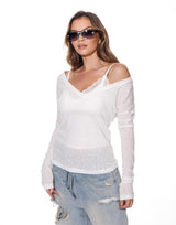 חולצה שילוב גוזיה תחרה