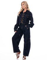 ג׳ינס כהה שרוך