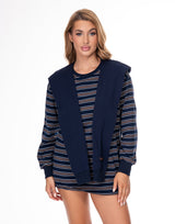 חולצה פסים שילוב צעיף