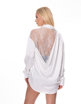 מכופתרת גב תחרה