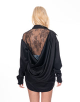 מכופתרת גב תחרה