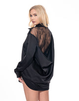 מכופתרת גב תחרה