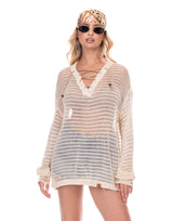 חולצת סריג שרוך חבל