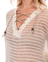 חולצת סריג שרוך חבל