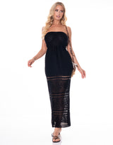 שמלת סריג סטרפלס