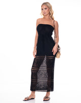 שמלת סריג סטרפלס