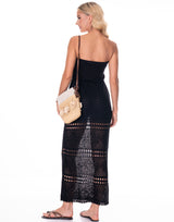 שמלת סריג סטרפלס