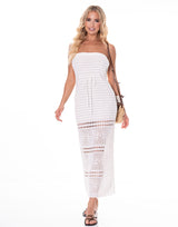 שמלת סריג סטרפלס