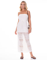 שמלת סריג סטרפלס