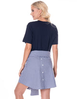 שמלה טישרט שילוב קשירה