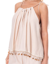 חליפת פשתן חרוזים