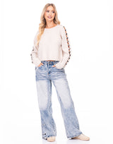 סריג פתחים בשרוול