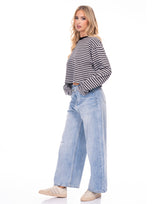 חולצה קרופ פסים