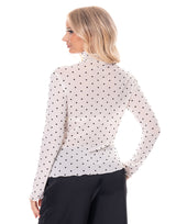 חולצת שיפון נקודות